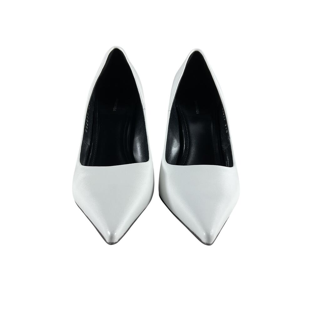 Balenciaga Sleek White Square Knife Pumps Size EU 37.5 / US 7.5 - Picture 6 of 10
